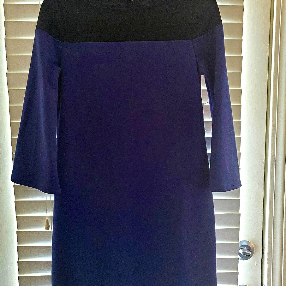 Gap Colorblock Shift Dress Black/Blue Sz XS - Picture 2 of 4